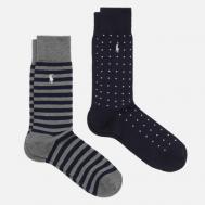 Комплект носков  Dot & Stripe Crew 2-Pack, цвет комбинированный, размер 40-46 EU Polo Ralph Lauren
