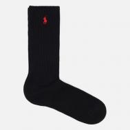 Носки  Stretch Cotton Blend Crew Single, цвет чёрный, размер 40-46 EU Polo Ralph Lauren