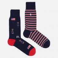 Комплект носков  Polo American Bear 2-Pack, цвет синий, размер 42-46 EU Polo Ralph Lauren