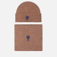 Подарочный набор  Flag Bear Beanie & Scarf Gift Box, цвет бежевый Polo Ralph Lauren