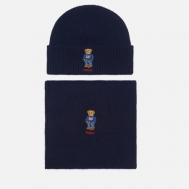 Подарочный набор  Flag Bear Beanie & Scarf Gift Box, цвет синий Polo Ralph Lauren