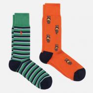 Комплект носков  Polo Bear & Stripe Crew 2-Pack, цвет комбинированный, размер 43-46 EU Polo Ralph Lauren