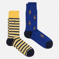 Комплект носков  Polo Bear & Stripe Crew 2-Pack, цвет комбинированный, размер 43-46 EU Polo Ralph Lauren