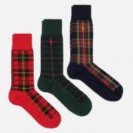Комплект носков  Tartan Gift Box 3-Pack, цвет комбинированный, размер 40-46 EU Polo Ralph Lauren