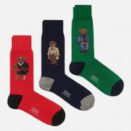 Комплект носков  Seasonal Bear Gift Box 3-Pack, цвет комбинированный, размер 40-46 EU Polo Ralph Lauren