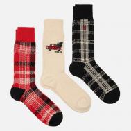 Комплект носков  Truck-Intarsia & Plaid Gift Box 3-Pack, цвет комбинированный, размер 40-46 EU Polo Ralph Lauren