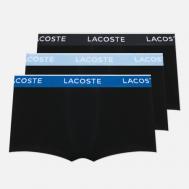 Комплект мужских трусов  Underwear 3-Pack Stretch Cotton Trunks, цвет чёрный, размер S Lacoste