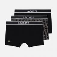 Комплект мужских трусов  Underwear 3-Pack Monogram Trunks, цвет чёрный, размер M Lacoste