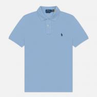 Мужское поло  Custom Slim Fit Cotton Mesh, цвет голубой, размер XL Polo Ralph Lauren