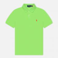 Мужское поло  The Iconic Basic Mesh Custom Slim Fit, цвет зелёный, размер S Polo Ralph Lauren