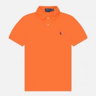 Мужское поло  The Iconic Basic Mesh Slim Fit, цвет оранжевый, размер L Polo Ralph Lauren