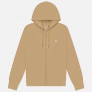 Мужская толстовка  Double-Knit Full-Zip Hoodie, цвет бежевый, размер S Polo Ralph Lauren