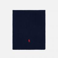Шарф  Embroidered Logo Rib, цвет синий Polo Ralph Lauren