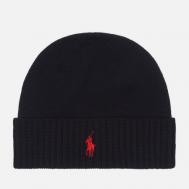 Шапка  Embroidered Logo Rib, цвет чёрный Polo Ralph Lauren
