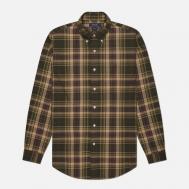 Мужская рубашка  Plaid Poplin Custom Fit, цвет оливковый, размер XL Polo Ralph Lauren