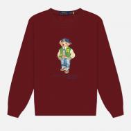 Мужская толстовка  Polo Bear Crew Neck, цвет бордовый, размер L Polo Ralph Lauren