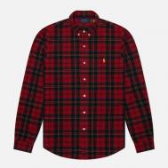 Мужская рубашка  Plaid Poplin Slim Fit, цвет красный, размер XXL Polo Ralph Lauren