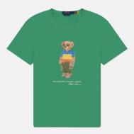 Мужская футболка  Custom Slim Fit Polo Bear Jersey, цвет зелёный, размер S Polo Ralph Lauren