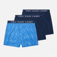 Комплект мужских трусов  Elastic Boxer 3-Pack, цвет синий, размер S Polo Ralph Lauren