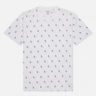 Мужская футболка  All Over Pony Cotton Jersey Sleep, цвет белый, размер M Polo Ralph Lauren