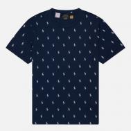 Мужская футболка  All Over Pony Cotton Jersey Sleep, цвет синий, размер S Polo Ralph Lauren