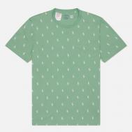 Мужская футболка  All Over Pony Cotton Jersey Sleep, цвет зелёный, размер M Polo Ralph Lauren