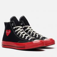 Мужские кеды  x Comme des Garcons Play Chuck 70 Hi, цвет чёрный, размер 39.5 EU Converse