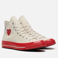 Кеды  x Comme des Garcons Play Chuck 70 Hi, цвет бежевый, размер 36 EU Converse