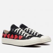 Кеды  x Comme des Garcons Play Chuck 70 Multi Heart Low, цвет чёрный, размер 40 EU Converse