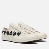 Кеды  x Comme des Garcons Play Chuck 70 Multi Heart Low, цвет бежевый, размер 38 EU Converse