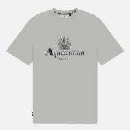 Мужская футболка  Active Big Logo Cotton, цвет серый, размер M Aquascutum
