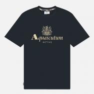 Мужская футболка  Big Logo, цвет синий, размер M Aquascutum