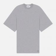 Мужская футболка  Layered Essential Logo Half, цвет серый, размер M ANGLAN