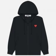 Мужская толстовка  Red Heart Emblem Zip Hoodie, цвет чёрный, размер L Comme des Garcons PLAY