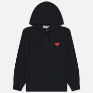 Мужская толстовка  Red Heart Emblem Hoodie, цвет чёрный, размер XL Comme des Garcons PLAY