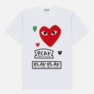 Мужская футболка  Red & Black & Green Emblem, цвет белый, размер M Comme des Garcons PLAY