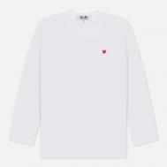 Мужской лонгслив  Small Red Emblem, цвет белый, размер L Comme des Garcons PLAY