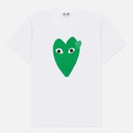 Мужская футболка  Green Big & Small Emblem, цвет белый, размер L Comme des Garcons PLAY