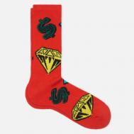 Носки  Diamonds & Dollars, цвет красный, размер 40-46 EU Billionaire Boys Club