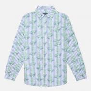 Мужская рубашка  Glow In The Dark Diamonds & Dollars Striped, цвет голубой, размер M Billionaire Boys Club