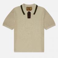 Мужское поло  Logo Head Pointelle, цвет бежевый, размер L Brain Dead