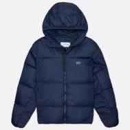 Мужской пуховик  Repellent Hooded, цвет синий, размер 54 Lacoste