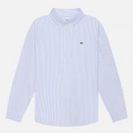 Мужская рубашка  Regular Fit Striped Pinpoint, цвет белый, размер 45 Lacoste