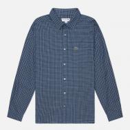 Мужская рубашка  Regular Fit Plaid Flannel, цвет синий, размер 44 Lacoste