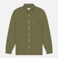 Мужская рубашка  Linen Regular Fit, цвет оливковый, размер 39 Lacoste