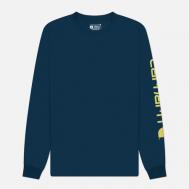Мужской лонгслив  Relaxed Fit Heavyweight Logo Sleeve Graphic, цвет синий, размер XXL CARHARTT