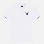 Мужское поло  Heritage Number, цвет белый, размер L Hackett