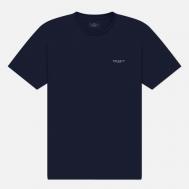 Мужская футболка  Logo Mini Rib Collar, цвет синий, размер L Hackett