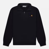 Мужская толстовка  Half Zip American Script, цвет чёрный, размер XL Carhartt WIP