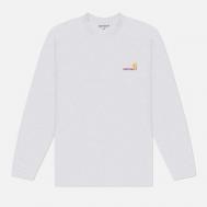 Мужской лонгслив  American Script, цвет серый, размер S Carhartt WIP